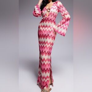 South Beach Chevron Maxi Beach Dress